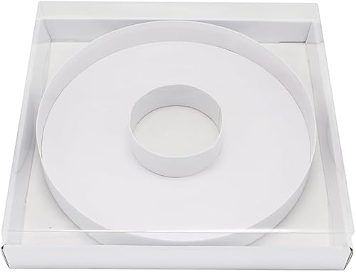 WENPACK Caja de dulces de 31.8 cm en forma de letra de cartón maché decorativa de fresas rellenable con tapa transparente (Blanco, O)