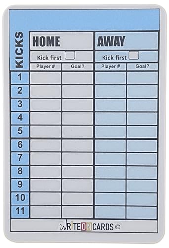 WRITEonCARDS Rewriteable Referee Cards for Soccer, 4 Card Set: Red/Yellow, Penalty Kicks, Game Record Plus (AR) Card - Thumbnail 5