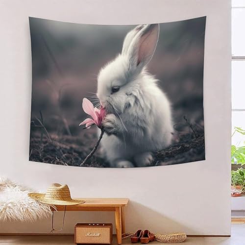 Tapisserie murale lapin KAYZTGSDA 150x200 cm pour décoration de chambre