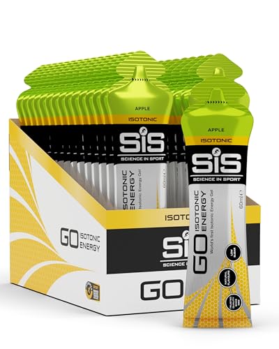 Science in Sport GO Isotonic Energy Gel 30 x 60ml Apfel, Vegan - Isotonische Formulierung mit 22g Kohlenhydrate, Guter Energielieferant, Optimale Alternative für isotonische Getränke