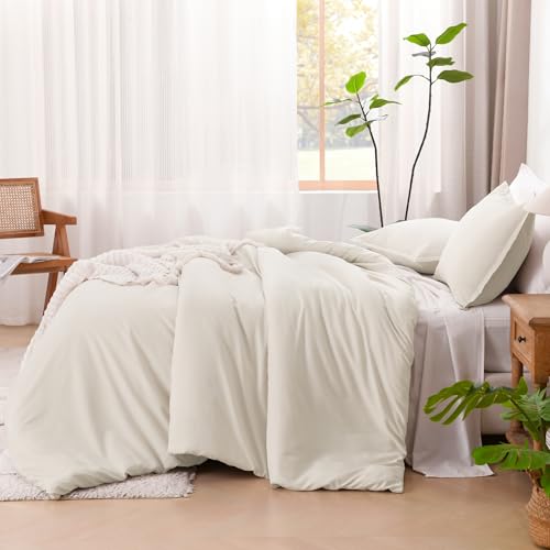 image for Litanika Full Size Comforter Sets Beige, 3 Pieces Lightweight Bedding 