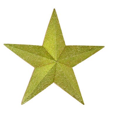 Étoile en métal pailletée vert 48 cm pour décoration suspendue