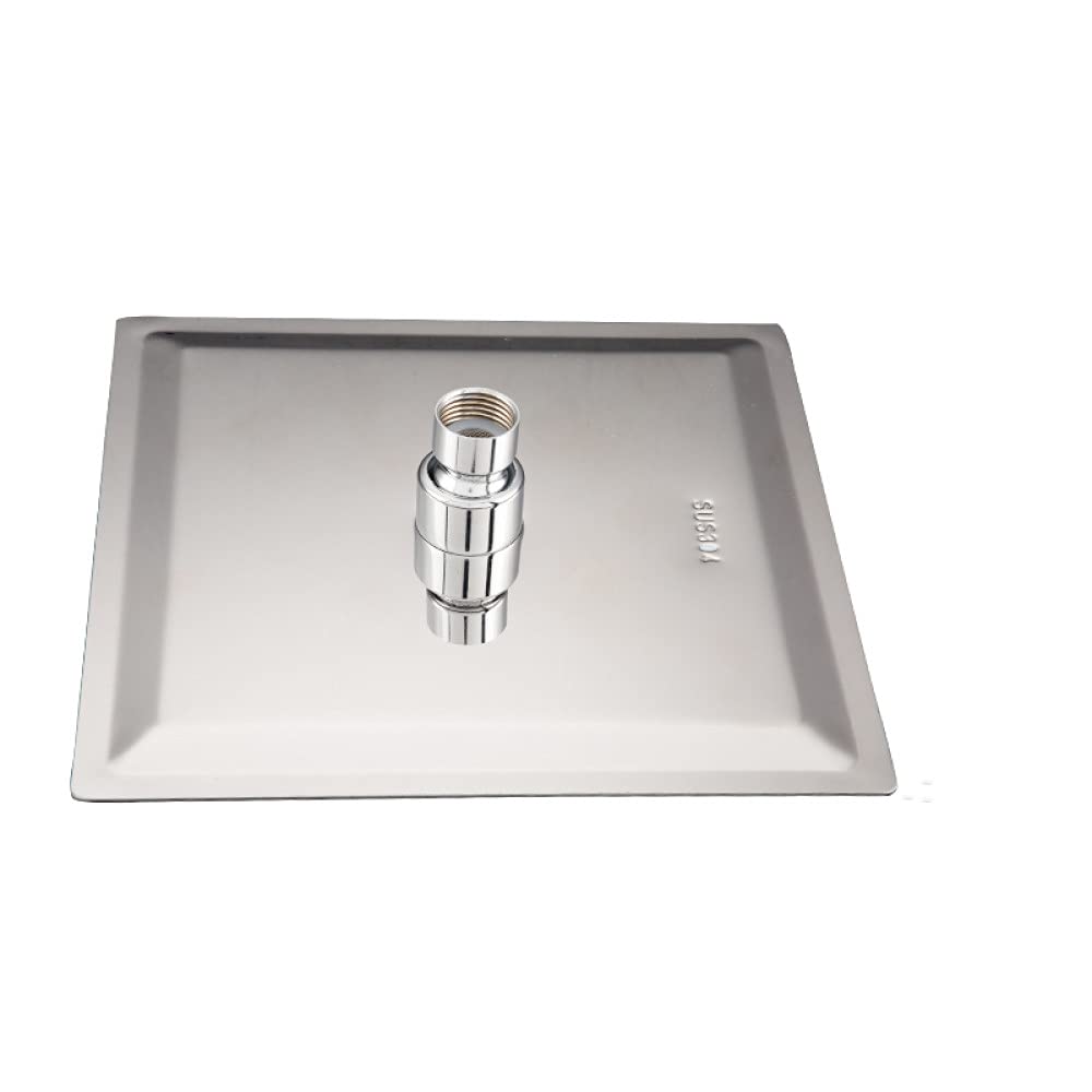 Ronda & amp; Cabezal de ducha cuadrado de acero inoxidable Ducha de lluvia Grifo de cabezal de ducha ultrafino de alta presión cromado, Y042,3, como se muestra