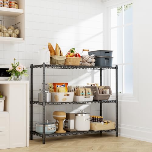 Image of ROOMTEC 3-Tier Wire Shelving Unit,48 inch W*20 inch D*47 inch H,Max Load 1200 lbs