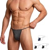 POPMOOD Men's G-String Thong Underwear 3 Pack, Athletic String Thongs...