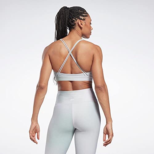 Image of Reebok Women's Satin 91% PES /9% El-Interlock-Hydrophilic Finish /Print-Digital Sublimation-Disperse Classic Workout Sports Bra