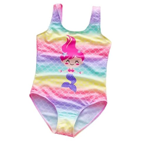 BLOMDES Girls Swimming Costume One Piece Swimsuit Kids Bathing Suit Mermaid Swimwear 7-8 Years Cover