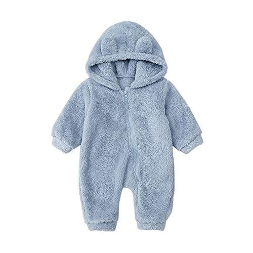 Dreamyth Baby Newborn Snowsuit Infant Fleece Jumpsuit Winter Baby Outfits Unisex Hooded Romper One Piece Baby Warm Coat