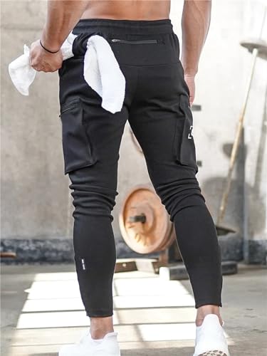 Men's Joggers Lightweight Workout Pants Ankle Zip Gym Athletic Sports Running Sweatpants with Zipper Pockets4