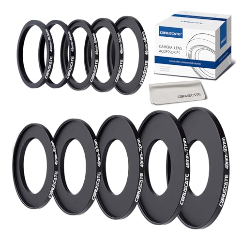 Bagues d'adaptation de filtre 49 mm pour objectifs de toutes marques ND CPL 10 pièces