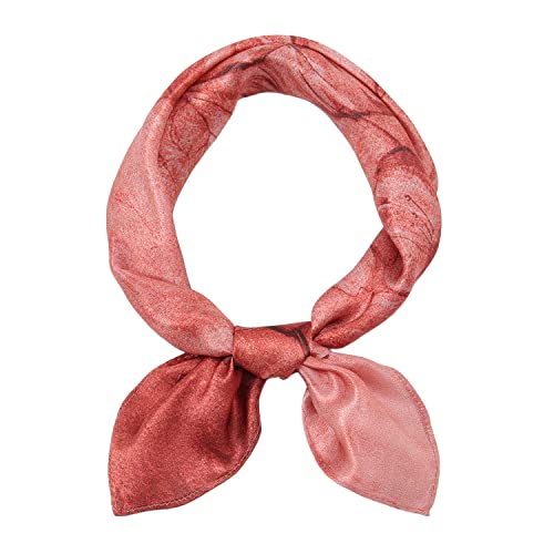 RIIQIICHY 100% Mulberry Silk Scarf Head Scarf for Women Hair Scarf for Sleeping Hair Wrapping at Night Square Neck Scarves 21"-red-floral