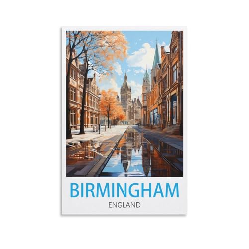 Poster de voyage vintage Birmingham Angleterre affiche 50x75 cm