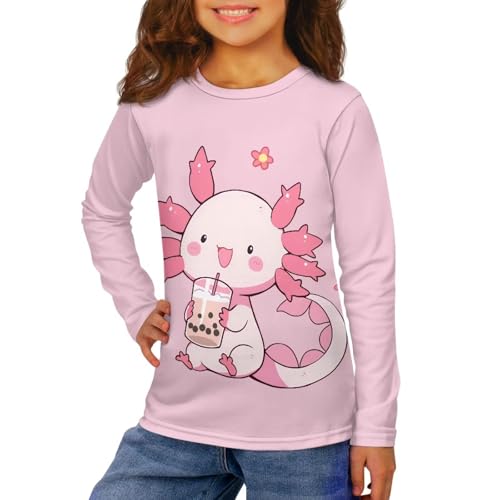 Girls Long Sleeve Graphic Tee Shirts 3-4T Kids Active Athletic Tees Crew Neck Shirt3
