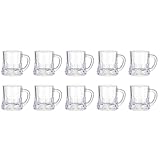 10 tazas de cerveza, vasos de chupito pequeños con asas para cervezas, vasos reutilizables de degustación de cerveza de Stein, vasos de jugo de whisky, vaso de prueba de Bee-R de base pesada