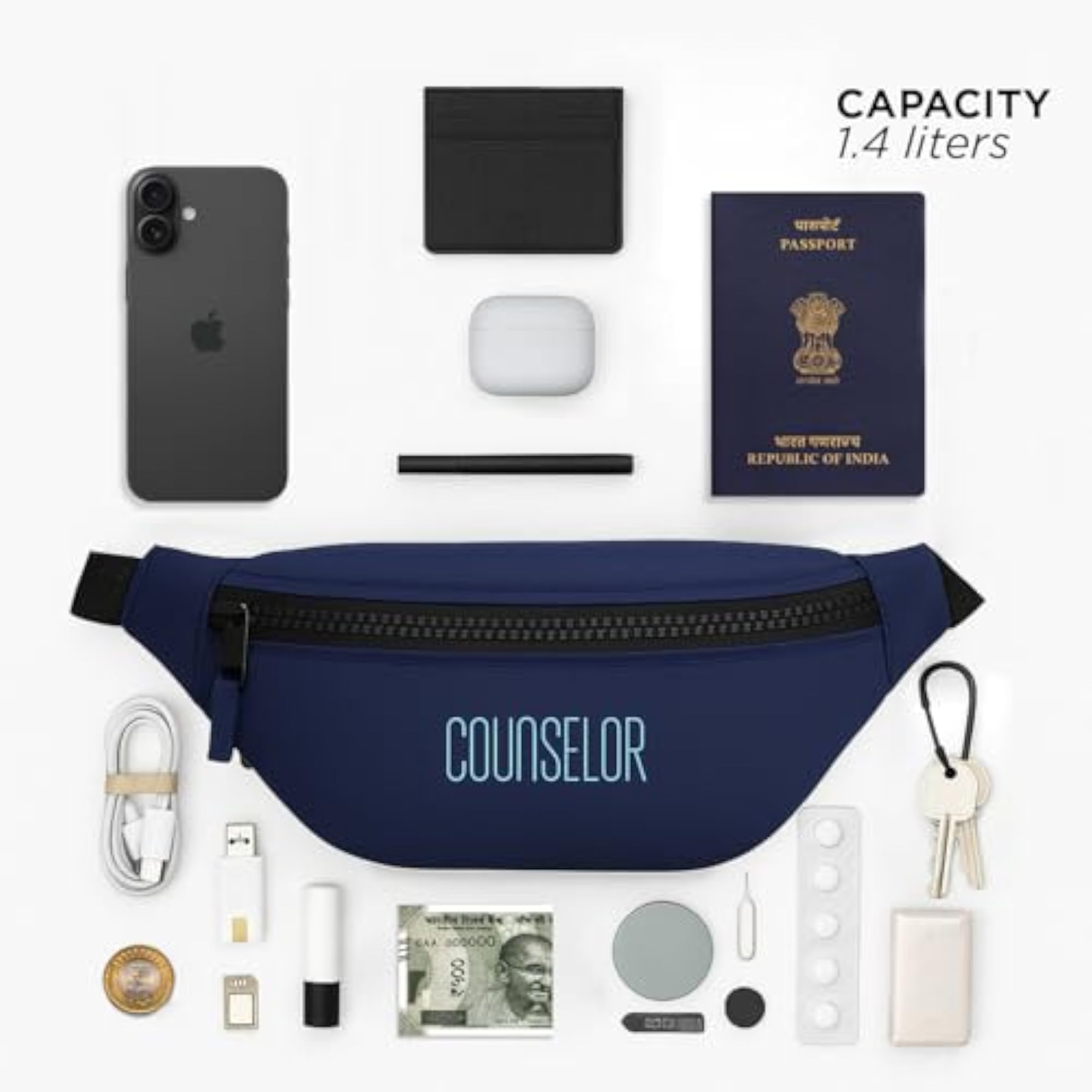 Adjustable Strap Polyester Crossbody Waist Pack Bag for Travel