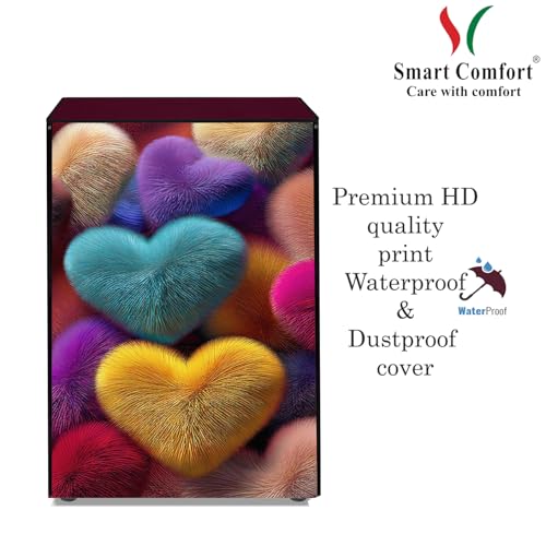 Image of Waterproof 9Kg Front Load Fully Automatic Washing Machine Cover compatible for lg /ifb /godrej /lloyd /bosch & etc Washing Machine (IFB9KMAROONHEARTSC11FL04)