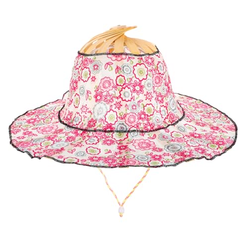 Chapeau de plage grand bord protection solaire chapeau à fleurs outdoor