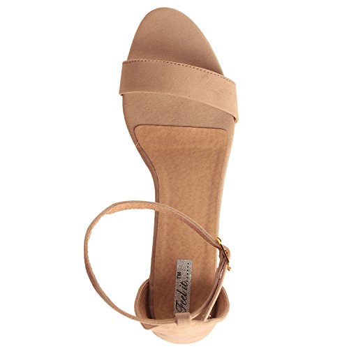 Image of Feel it Leatherite Black Color Block Heel Sandals for Women's & Girl's