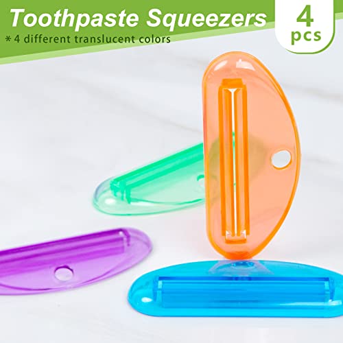 loveinusa toothpaste tube squeezer 4pcs toothpaste squeezer roller tool for bathroom home use assorted colors