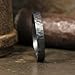 925 Sterling Silver Wedding Ring 3MM Oxidized Blackened Hammered Flat Pipe Cut Textured Thick & Durable Handmade Unisex Mens & Women Rustic Engagement Promise Band - US Size 4-13 - Custom Engraving