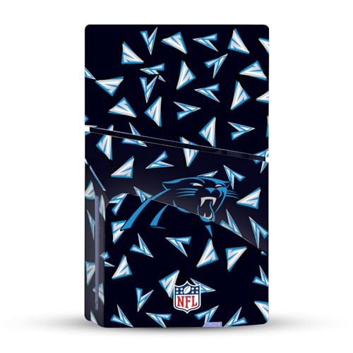 Skin PS5 Slim Disc Motif Géométrique Carolina Panthers Vinyle Adhésif Head Case