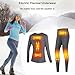 Rock88 Thermal Heating Underwear Winter USB Electric Heated Warm Tops Pants Smart 3 Speed Temperature Control Women Men Ski Wear,Gray,XL(Bust:81cm)