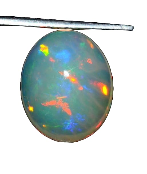 Opale éthiopienne naturelle ovale 12.5mm | Pierre multi feu création bijoux