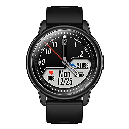 Montre Connectée pour Téléphone Android iOS Surveillance du Sommeil Pendant 24 Heures De La Fréquence Cardiaque Écran Tactile Rond HD De 1,3 Pouces Rogbid GT2 Bracelet Intelligent 260Mah Batterie Cover