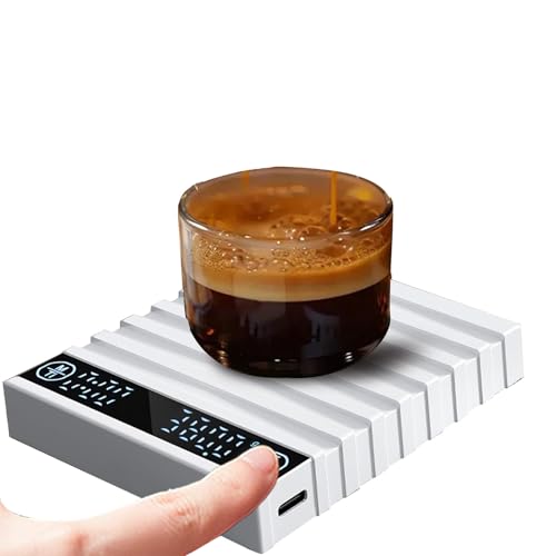 Báscula de café con temporizador: básculas de café 37 | Básculas de café de alta precisión de 2 kg / 0,1 g | Básculas de café digitales recargables | Medidor de temporizador para preparar el hogar
