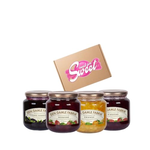 'Den Gamle Fabrik' Premium Marmeladen-Kollektion - needforsweet - 4x600g gourmet Fruchtmarmelade