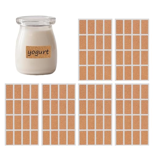 Pegatizas de botella de corcho: etiquetas extraíbles impermeables, etiquetas de nombre de frasco de albañil, pegatinas de madera en, organización de contenedores de alimentos, de alma