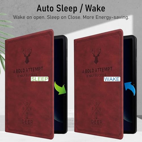 Image of Robustrion Cover for OnePlus Pad Go 2 12.1 inch Cover Case, Deer Cover Case for OnePlus Pad Go 2 Tablet Cover [Auto Sleep Wake Support] - Vine Red