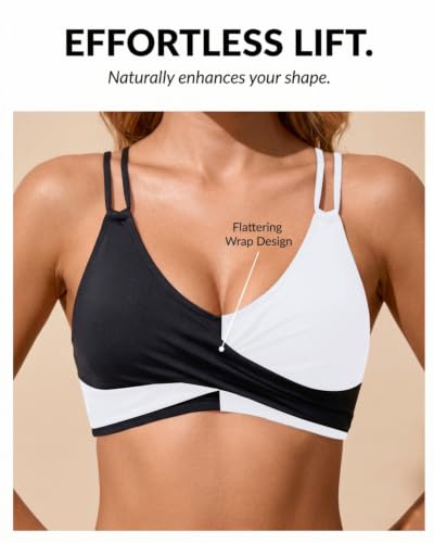 Image of Holipick Twist Front Bikini Tops for Women - Push Up Bathing Suit Top Padded Swimsuit Top