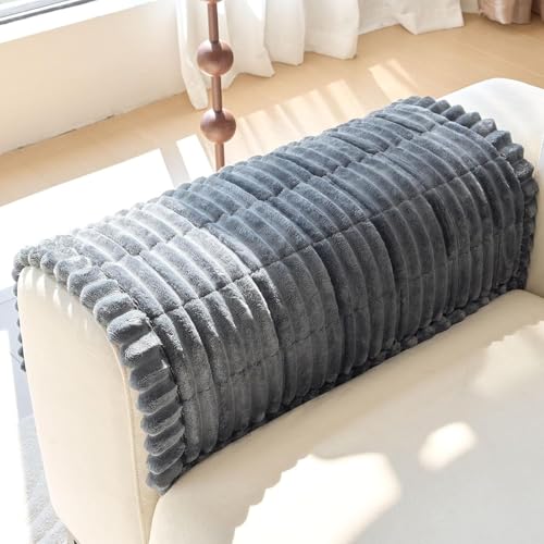 Housse de canapé d angle gris foncé 80x80 cm pour salon - 3