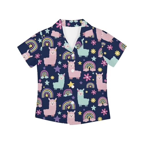 PinUp Angel Kids Cute Unique Graphic Hawaiian Shirt for Boy Girl Beach Party Tropical Vacation Shirts