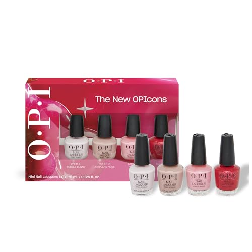 OPI Nail Lacquer 4PC Mini Pack | 4 Crème & Shimmer Spring Shades, Chip Resistant Nail Polish Gift Set | The New OPIcons Collection | Spring 2026