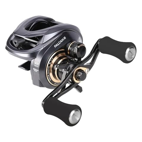 SeaKnight FALCAN III Baitcasting Fishing Reel, Magnetic Braking System Baitcaster Reel, 10+1 Double Shielded Stainless Steel Ball Bearings, 7.3:1/8.1:1 Low Profile Ultra-Light 6.3oz Casting Reel Cover