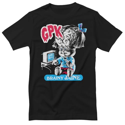 T-Shirt Garbage Pail Kids Brainy Jaine Noir Taille L : Le Look Rétro Assuré