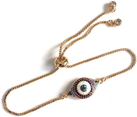 SIFRIMANIA Evil Eye Adjustable Sliding Bead Shiny Bracelet Lucky Charms Jewelry for Women of All Ages - Image 8
