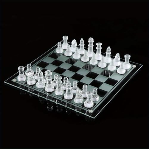 Juego de ajedrez de cristal de 10 pulgadas elegante miniatura 1