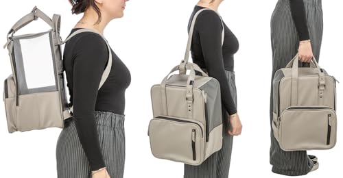 TRIXIE Hunde-Rucksack City Style - Hunderucksack bis 8kg für den Transport - Rucksack für Hunde mit Außentaschen, integrierter Kurzleine und Insektenschutz - 28832