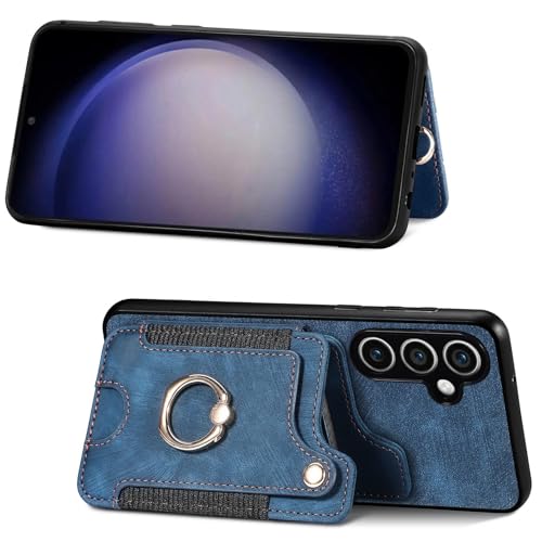 Housse en cuir PU bleu pour Samsung S23 FE aux finitions soignées