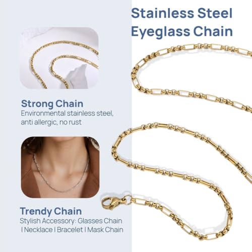 Image of Eyeglass Chain for Women Stylish,Stainless Steel Glasses Strap for Men Women,Eye Glasses Holders Around Neck