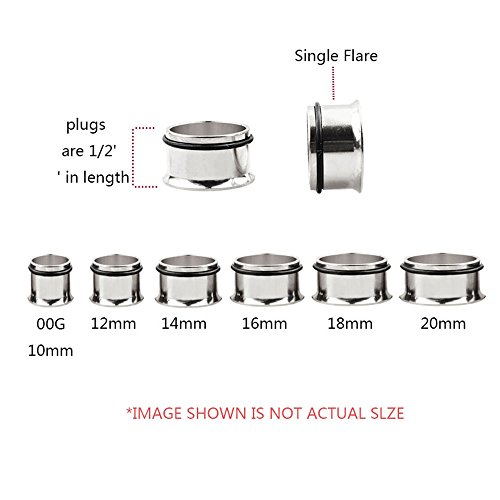 TOPBRIGHT 24PCS UV Acrylic Tapers and Surgical Steel Plugs Ear Gauges Kit Eyelets Stretching Set 00G-20mm3