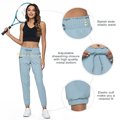 Image of Haowind Joggers for Women with Pockets Elastic Waist Workout Sport Gym Pants Comfy Lounge Yoga Running Pants