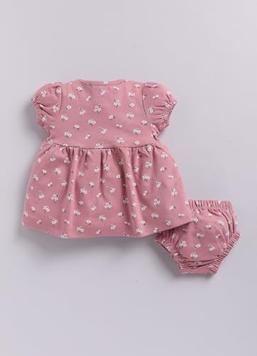 Image of Smart Baby Baby Girl Dress with Bloomer and Head Band | Interlock Cotton | Soft, Lightweight & Comfortable Outfit for 0-12 Months | Daily & Occasional Wear