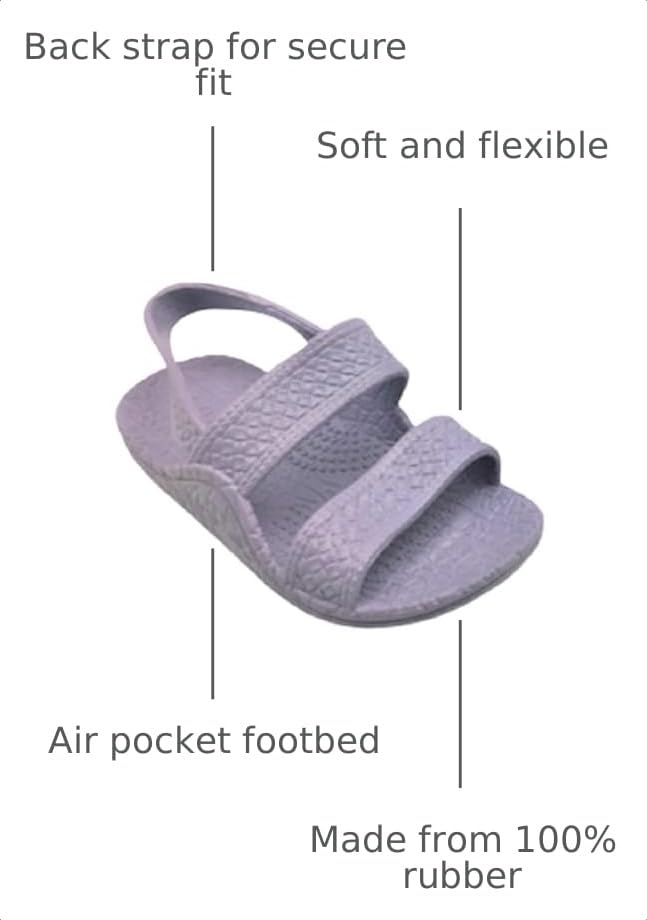 Image of J-Slips Toddler Sandals with Back Strap - Comfortable Boys and Girls Jesus Jandals for Beach and Summer - Waterproof Hawaiian Slides in 12 Colors, Sandalias