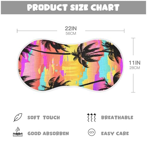 xigua Tropical Palm Trees Baby Burp Cloths for Newborn Boys and Girls 2 Pack, Soft & Absorbent Cotton Baby Burp Cloth, Baby Washcloths, Newborn Towel, Burp Rags4