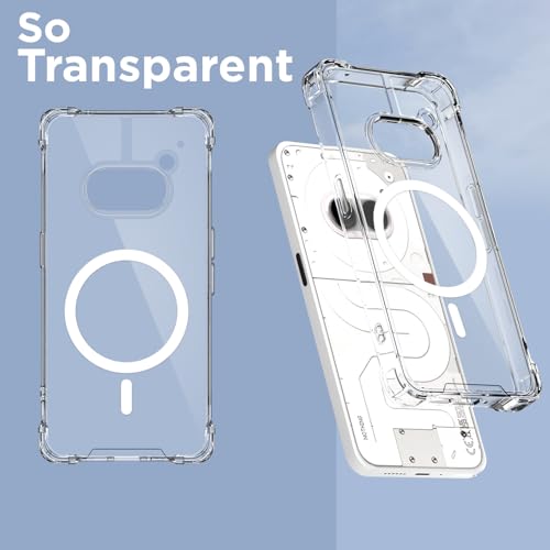 Image of Amazon Basics Back Cover for Nothing Phone 2A / Nothing Phone 2A Plus Mag-Safe Shockproof PC + TPU Protective Case Magnetic Support Bumper Case (Transparent Mag-Safe)