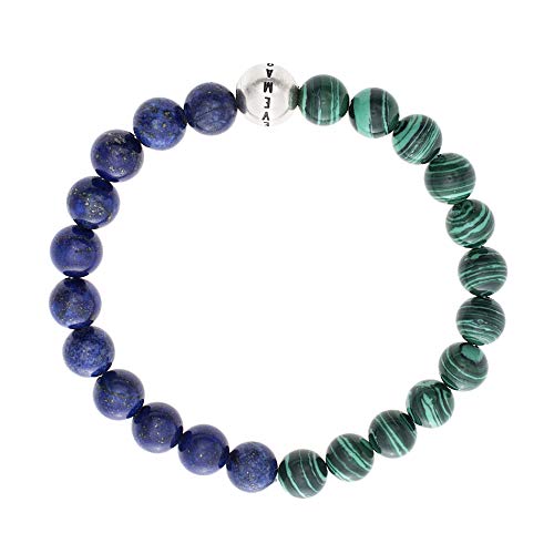 Steve Madden Simulated Lapis and Simulated Malachite Beaded Bracelet Blue/Green One Size